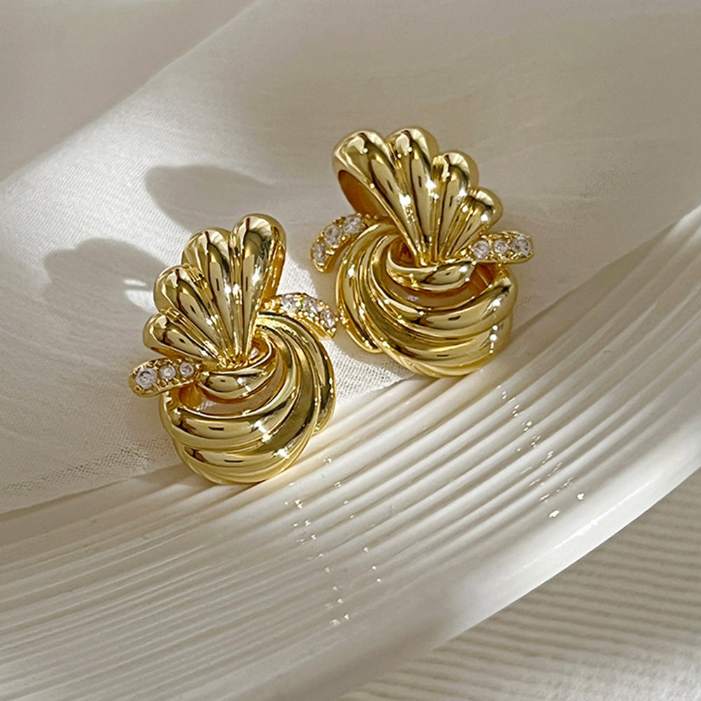 Fashionable Elegant Simple Metal Geometric Knotted Earrings