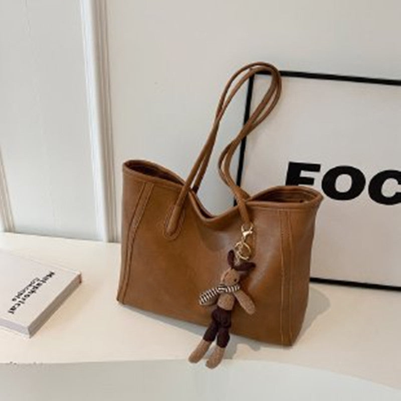 Sac à bandoulière de grande capacité pour l'automne et l'hiver, fourre-tout décontracté de classe rétro