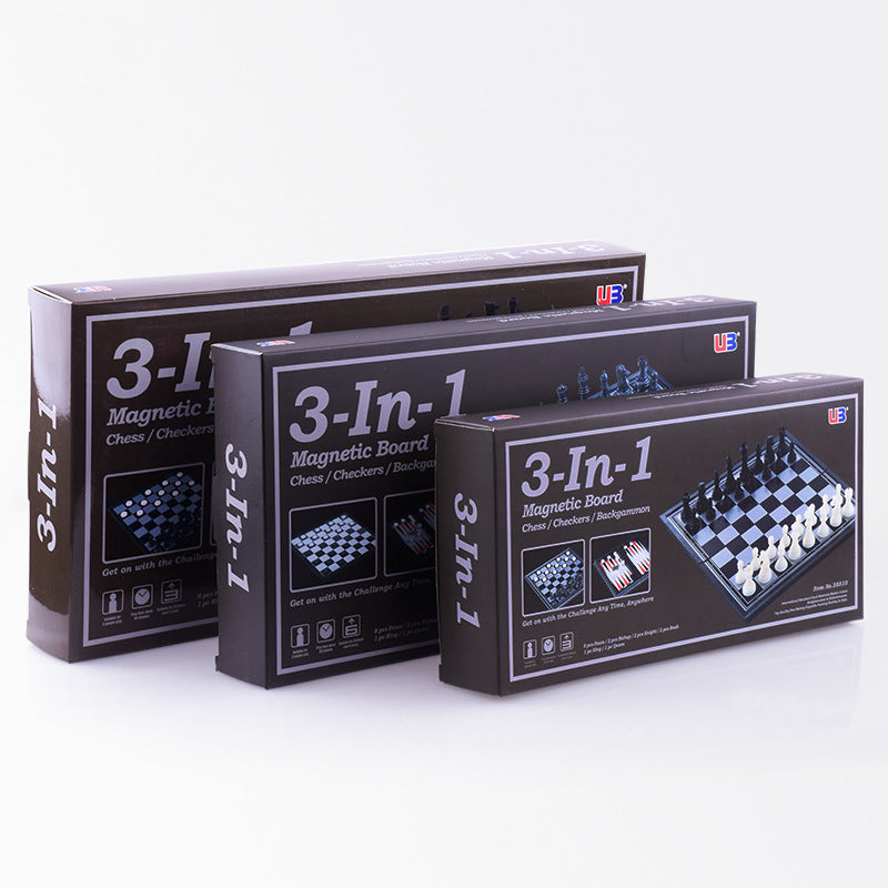 Backgammon de dames d'échecs magnétiques trois en un