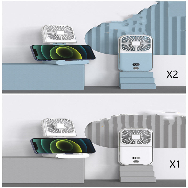 Ventilador pequeño portátil plegable con pantalla digital