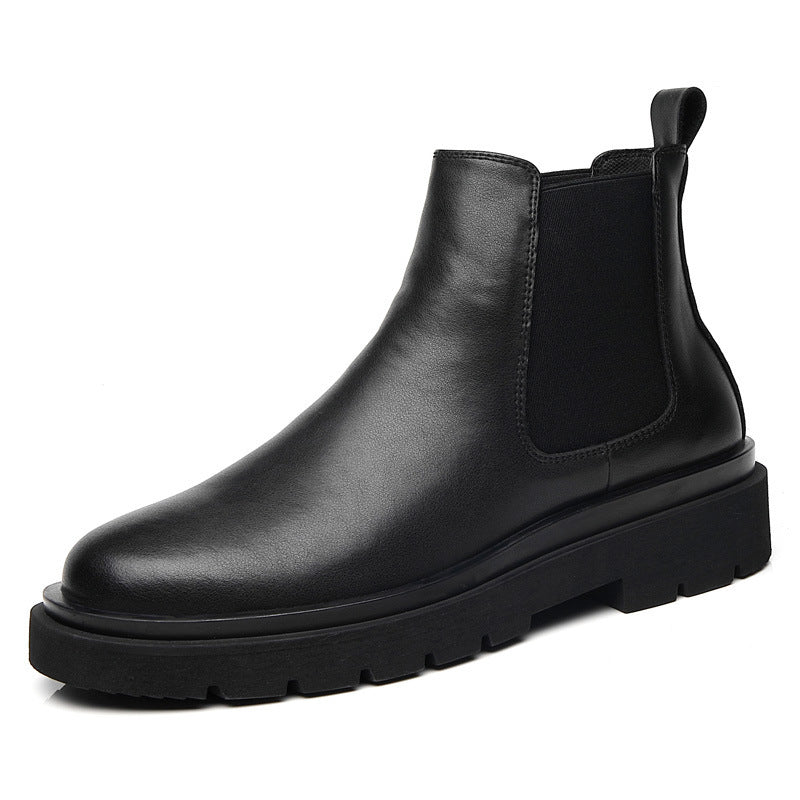 Botas Chelsea para hombre Zapatos de cuero para ropa de trabajo de caña alta