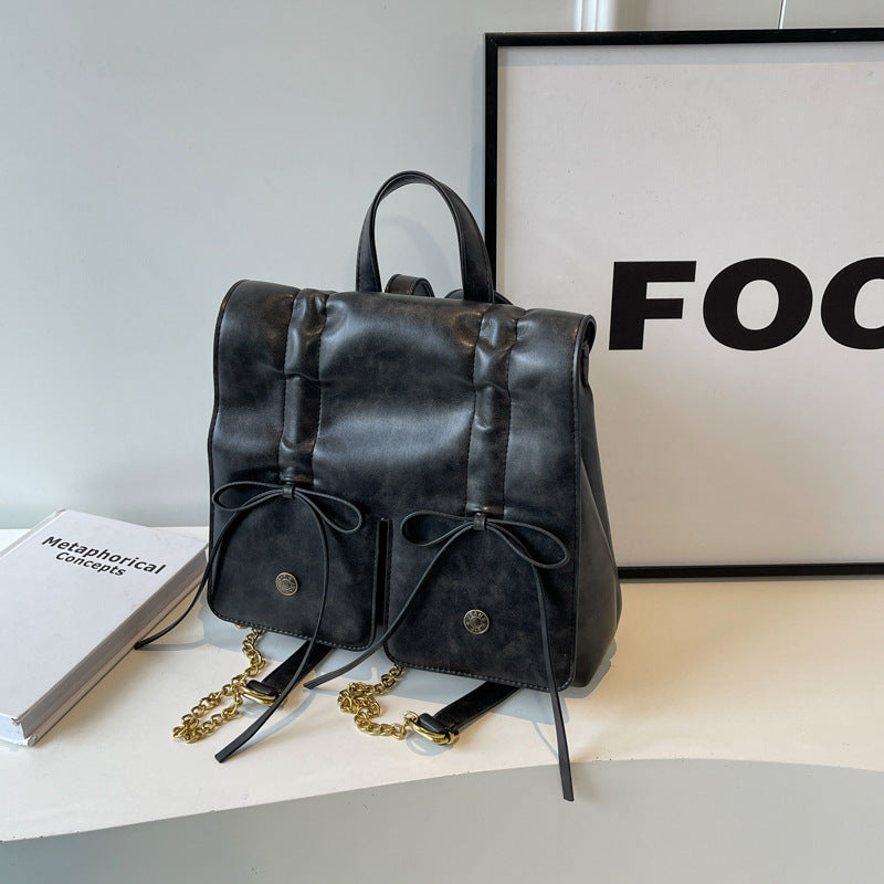 Bolso de mano para ir al trabajo, versátil, de gran capacidad, bonito, de cuero suave, con lazo, moda Popular de primavera