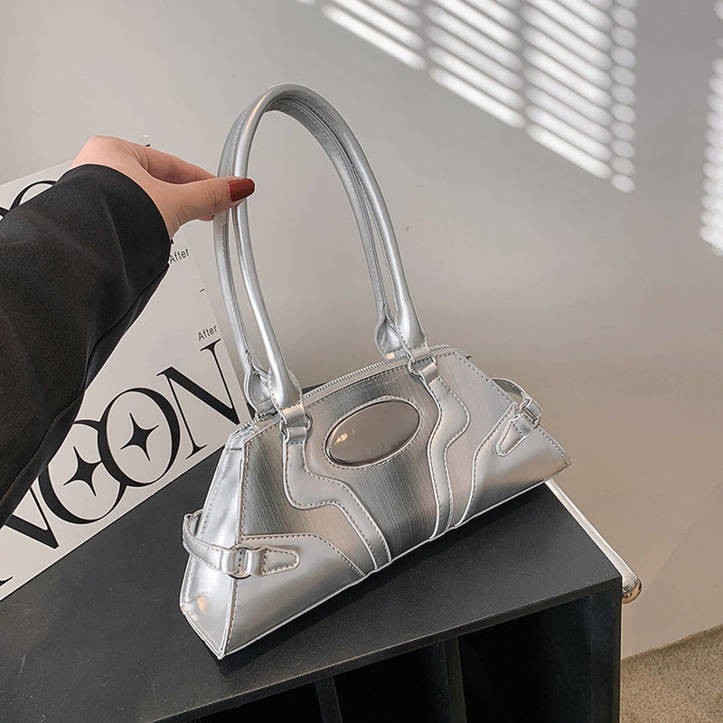 Sac à bandoulière décoratif avec ceinture de mode métallique brillante