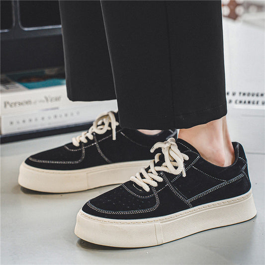 Harajuku Style For Students Sports Casual Lace-up Suede Shoes