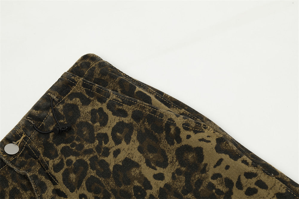 Leopard Print Tooling Straight-leg Trousers Men