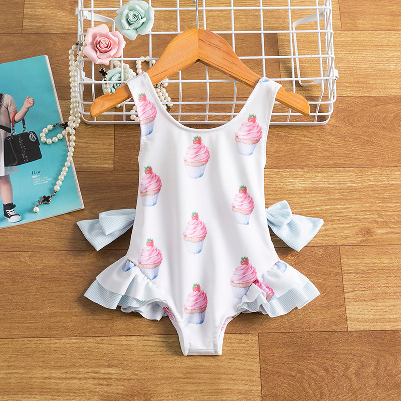 Traje de baño de sandía para niña bebé, traje de baño de natación con Bikini de flores 3D