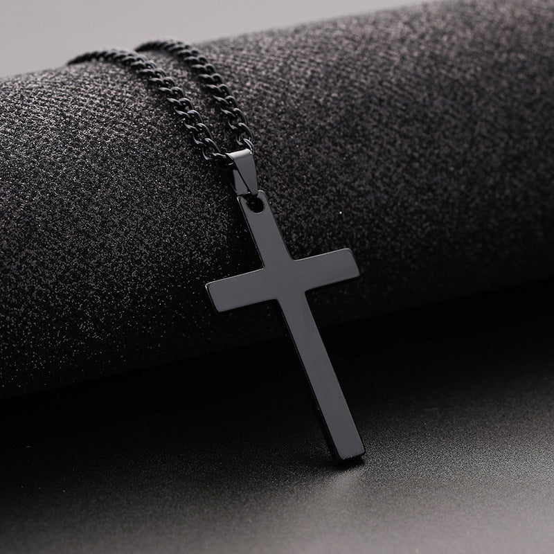 Collier pour hommes à étagère croisée en acier inoxydable