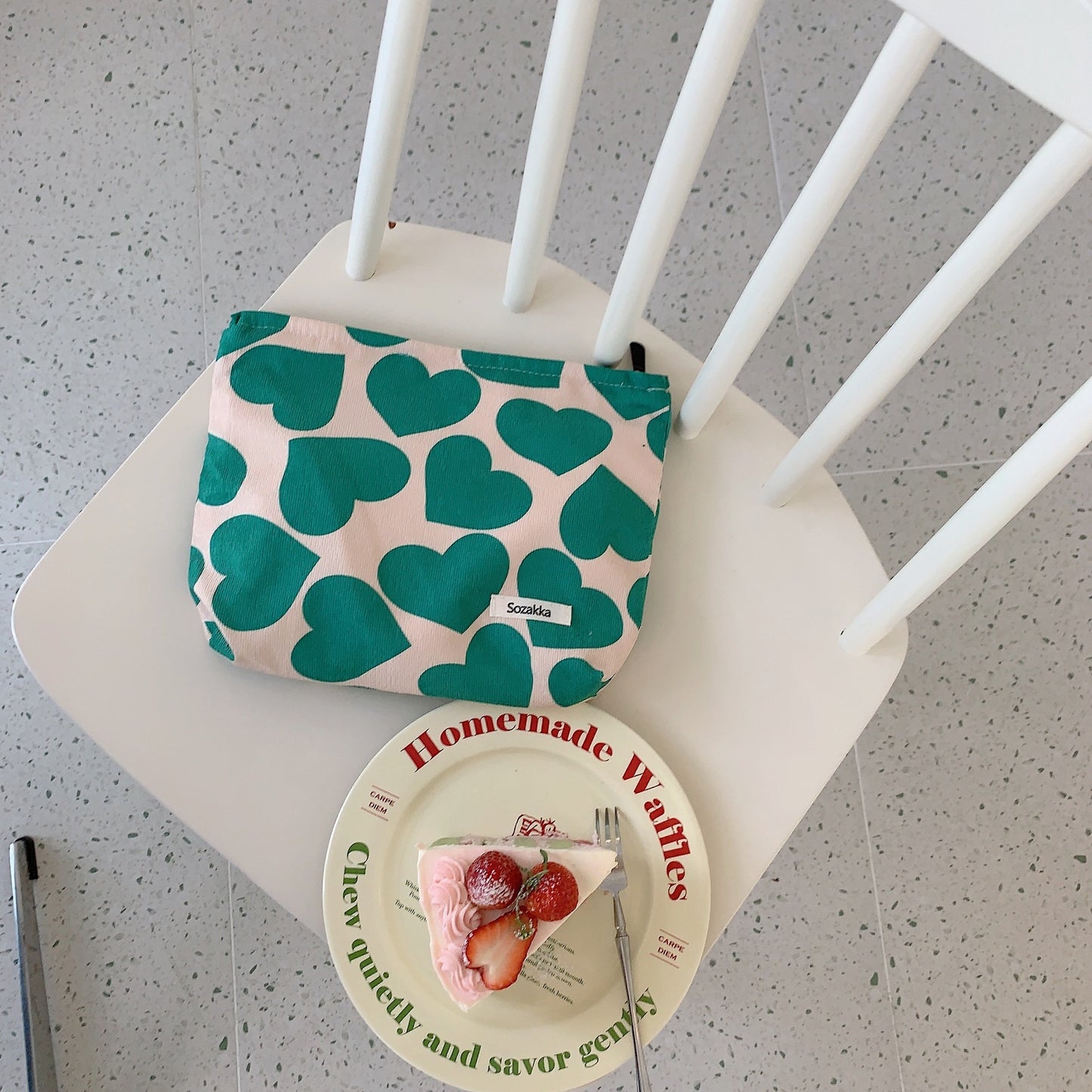 Portable Corduroy Chessboard Clutch Buggy Bag