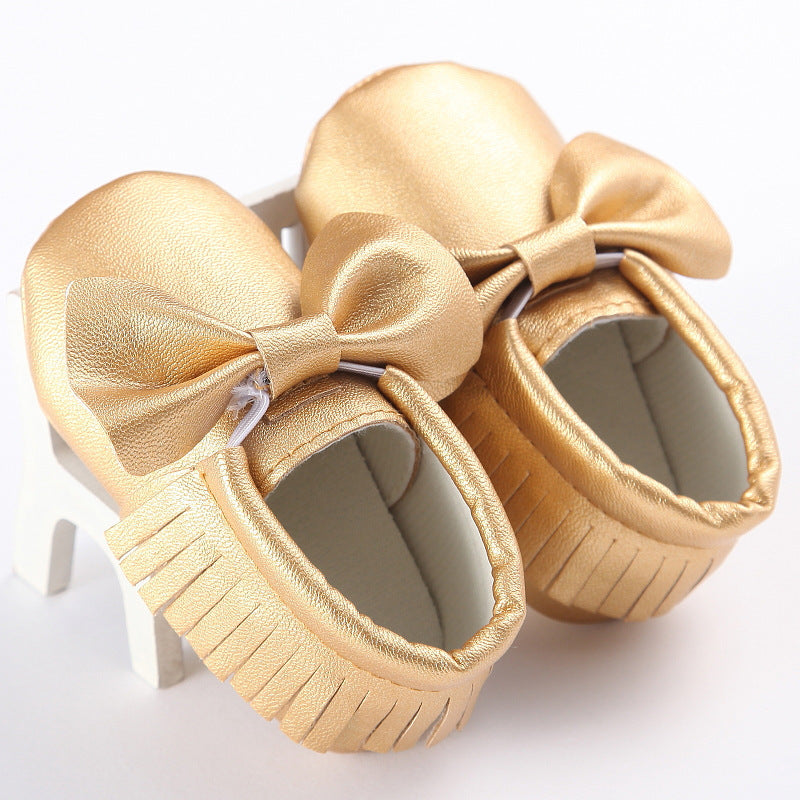 Printemps et automne nouveau 0-1 ans garçons et filles bébé chaussures gland Pu bas antidérapant décontracté bébé chaussures