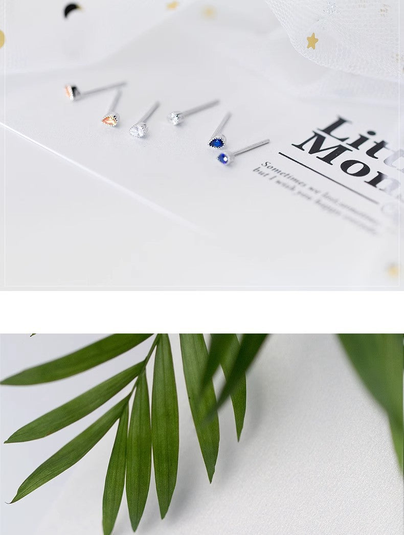 S925 Silver Korean Style Diamond Water Drop-shaped Earrings