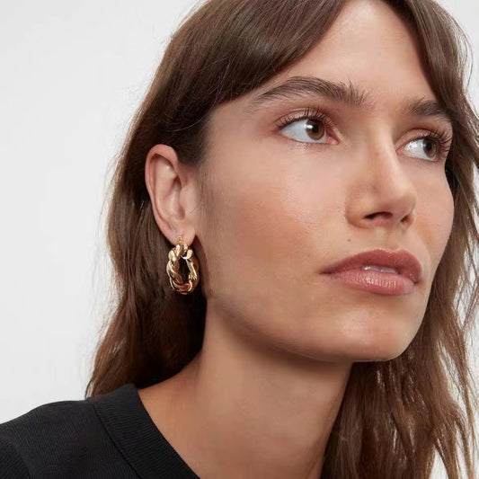 Boucles d'oreilles à motif de chanvre creux de haute qualité