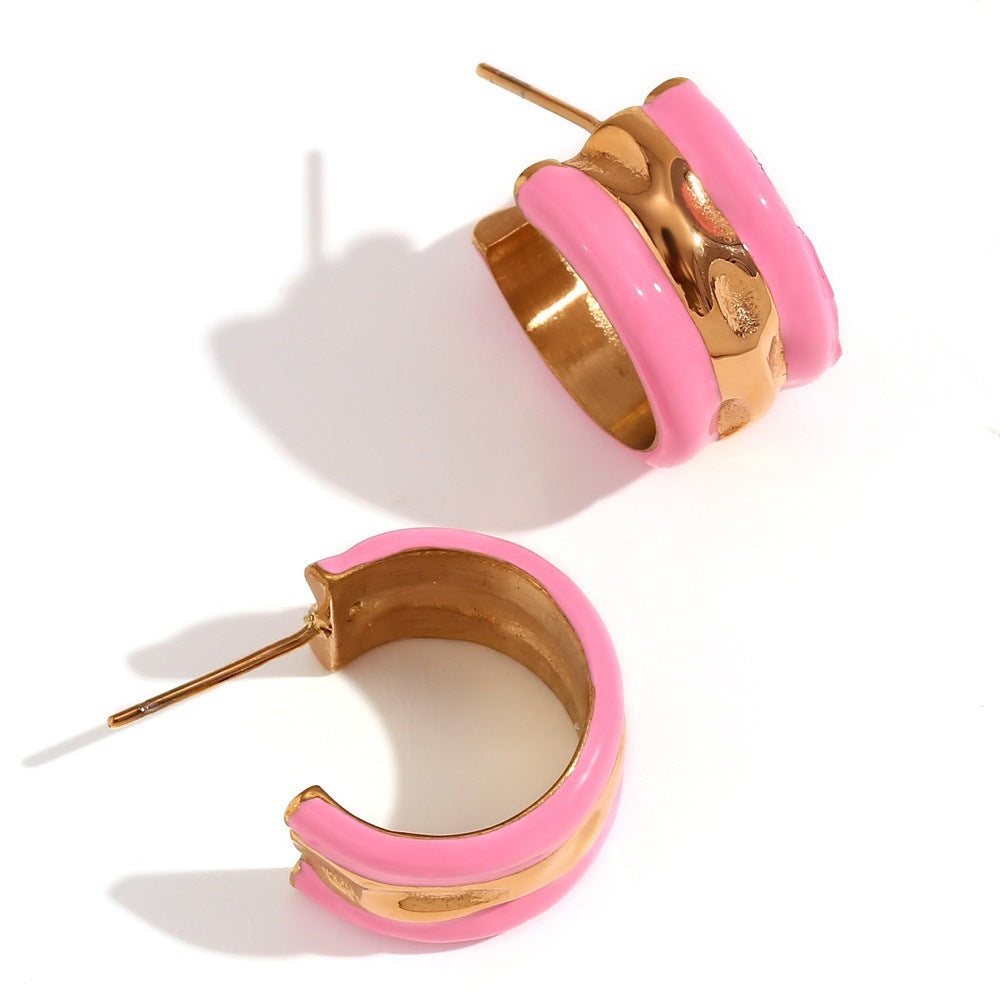 Water Ripple Summer Contrast Color Drop Oil Ring