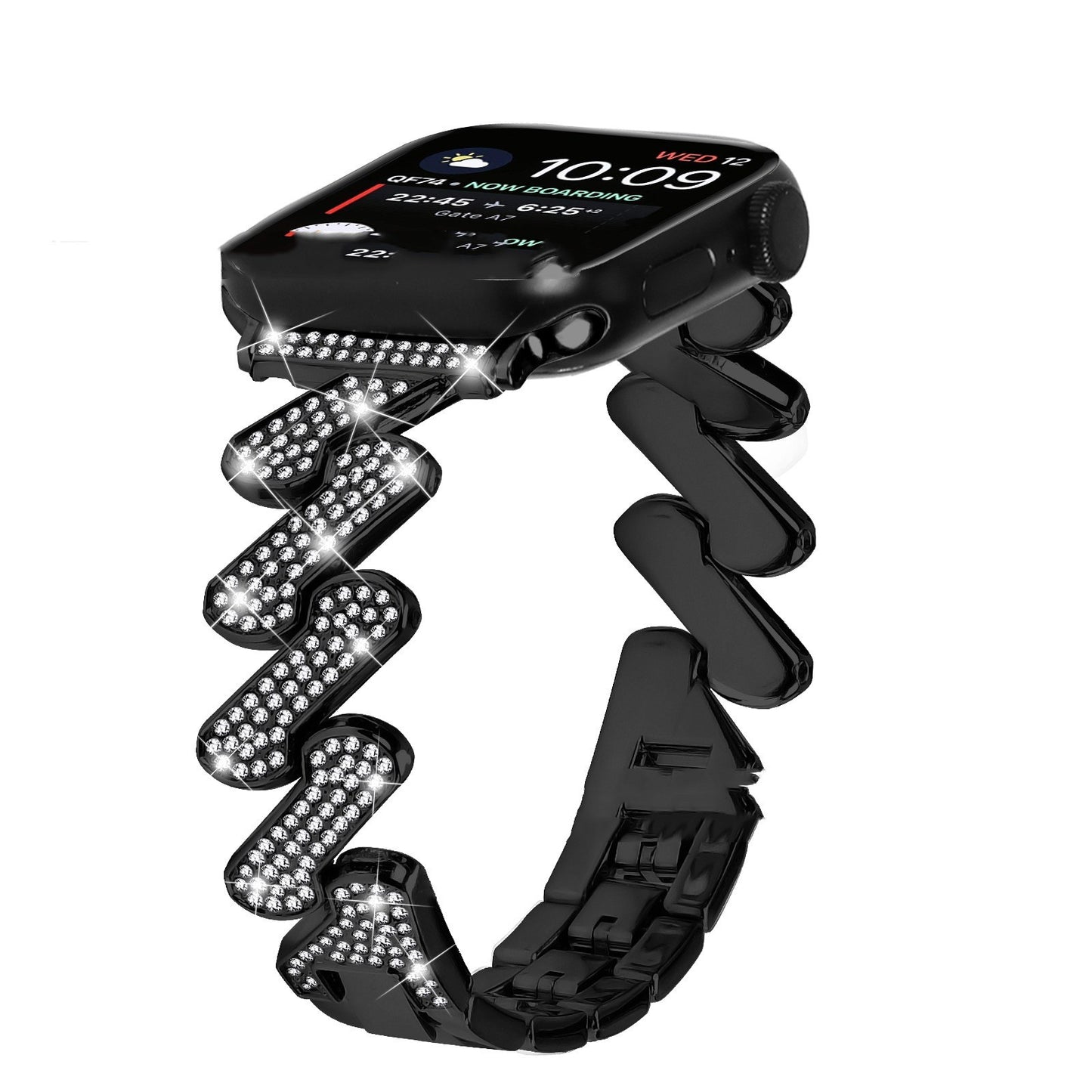 Bracelet de montre intelligente incrusté de diamants à 7 mots