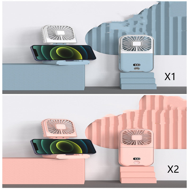 Ventilador pequeño portátil plegable con pantalla digital