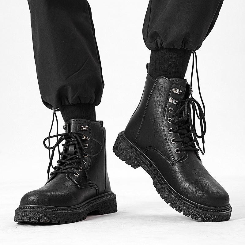 Chaussures montantes, chaussures de travail britanniques assorties avec tout, bottes de randonnée à fond épais pour l'hiver