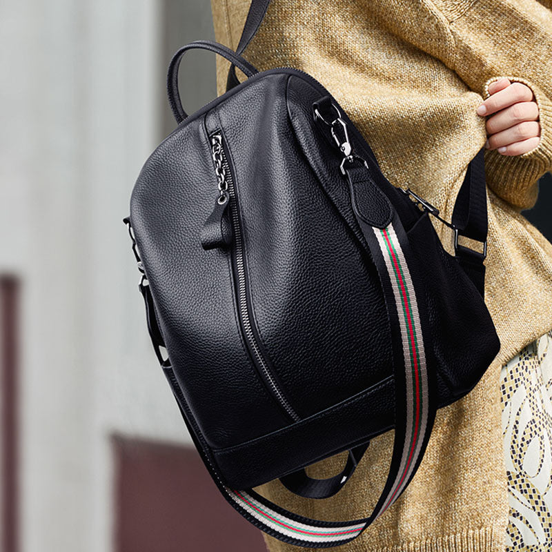 Sac à dos de mode de style coréen de grande capacité de banlieue de peau de vache de première couche