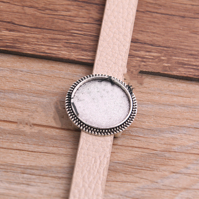 Simple Fashion Bracelet PU Leather Alloy Base Support Buckle 18mm DIY Bracelet