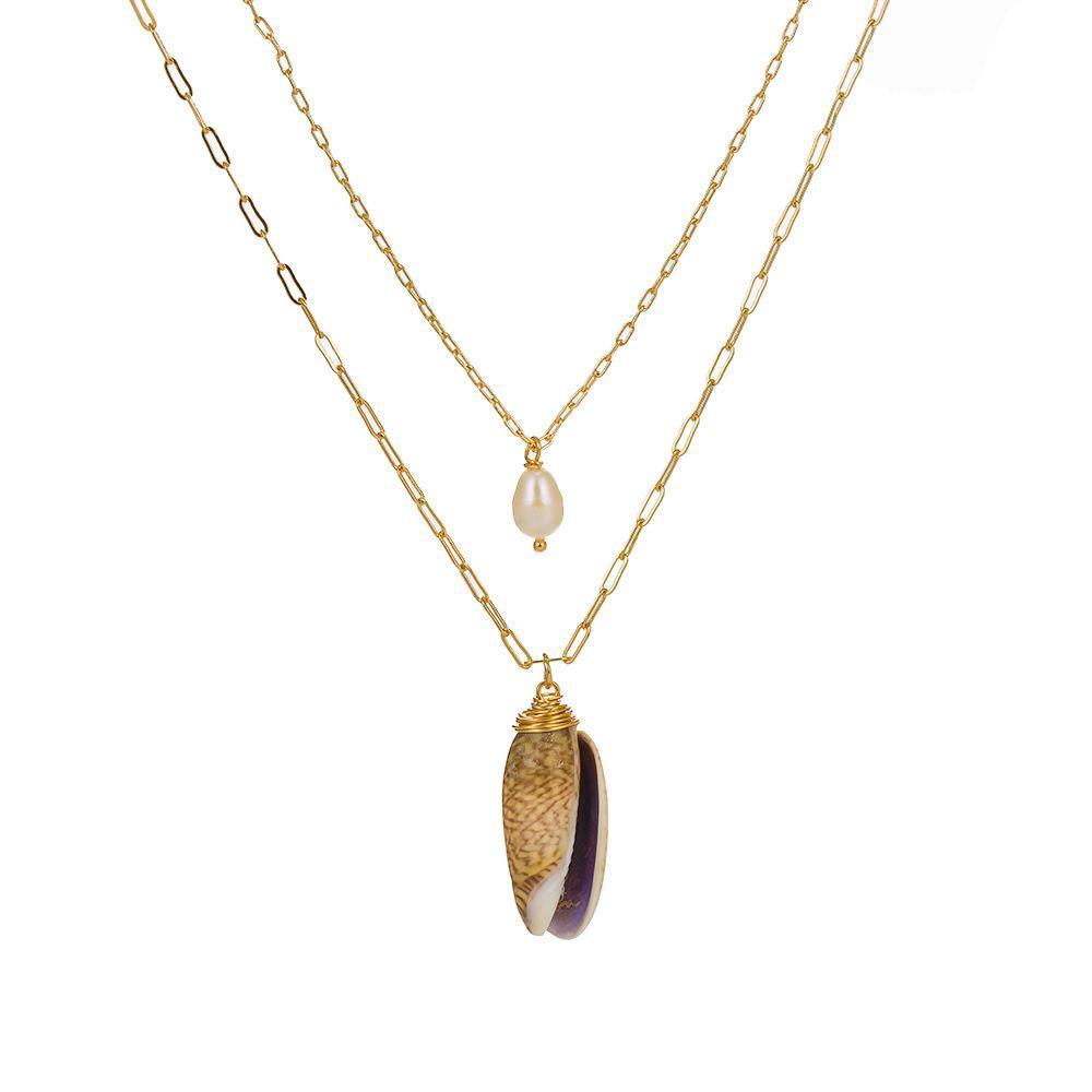 Pendentif de conque d'étoile de mer de coquille de perle de mode