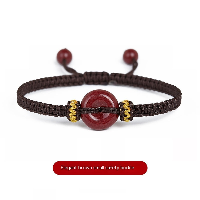 Women's Fashion Birth Year Cinnabar Peace Buckle Red Rope Bracelet