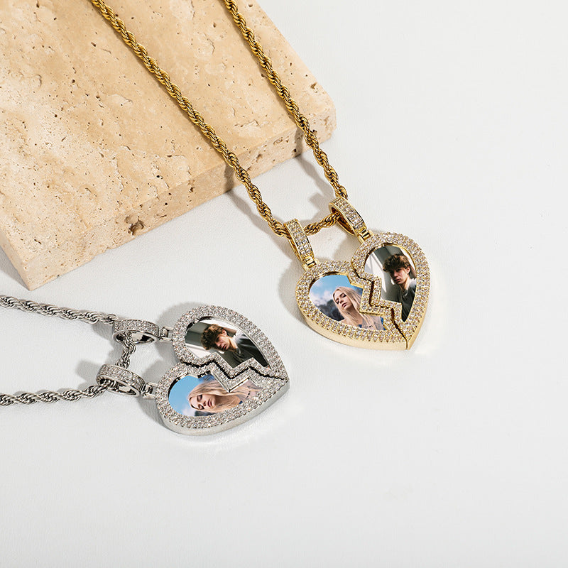 Collier multi-parties en forme de cœur de personnalité de la mode