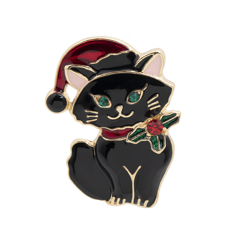 Broche de mode de Corsage de chapeau de noël de chat mignon