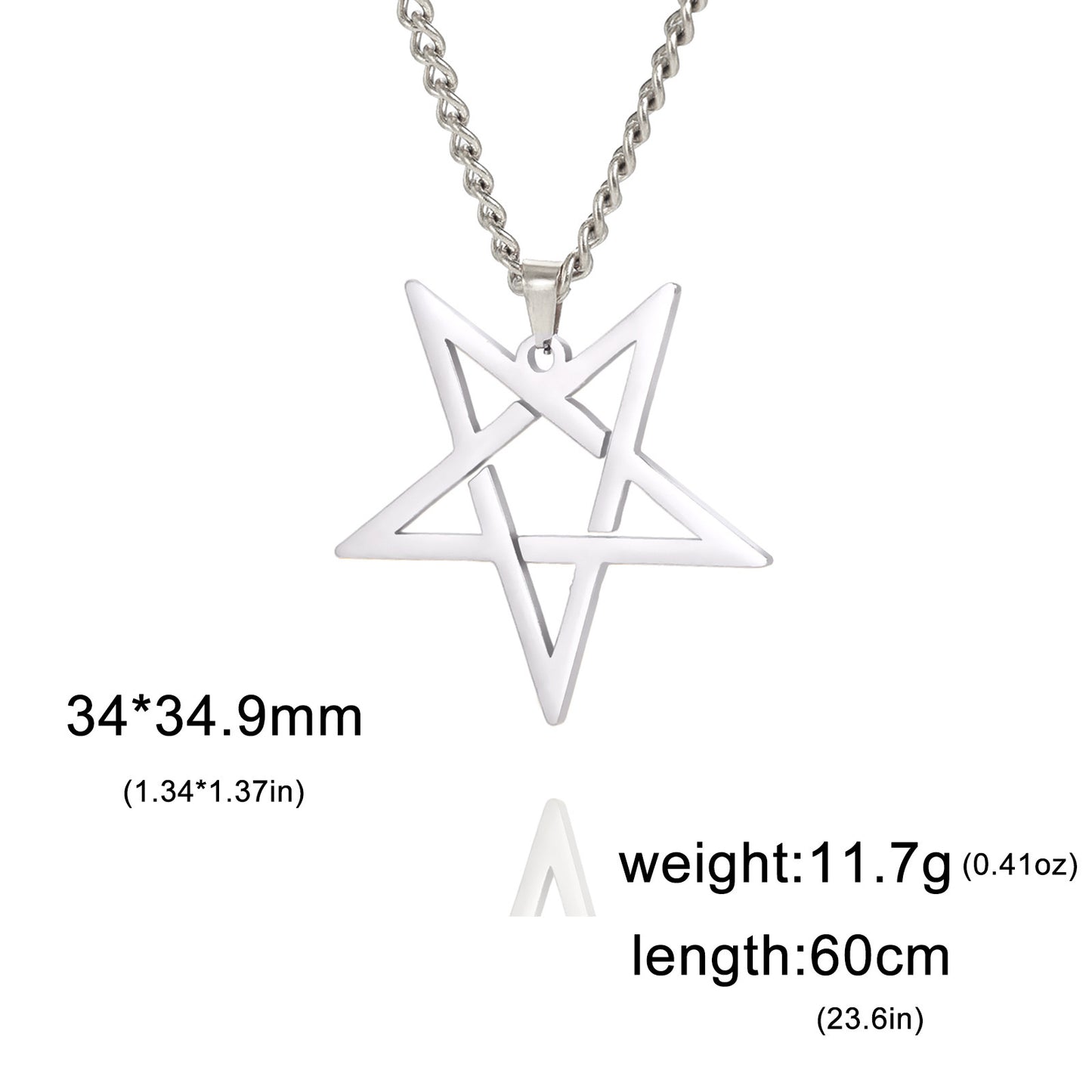 Titanium Steel Cut Hollow Irregular Pentagram Pendant 304 Stainless Steel Necklace