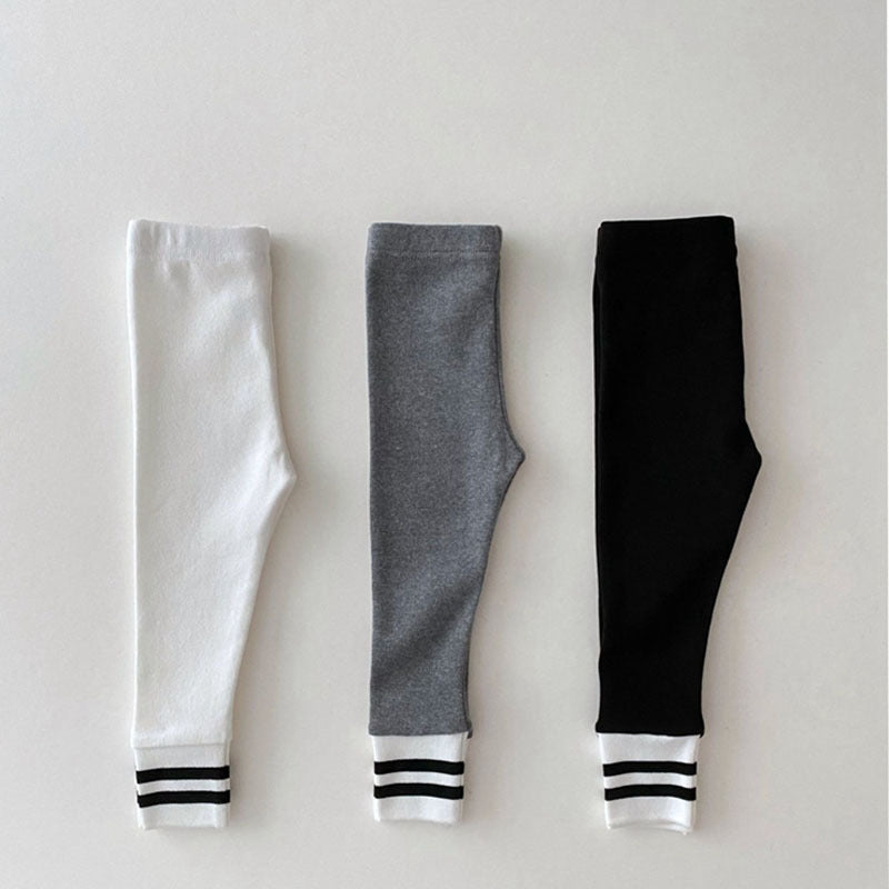 Leggings de fermeture rayés pour bébé, pantalons tendance pour bébé