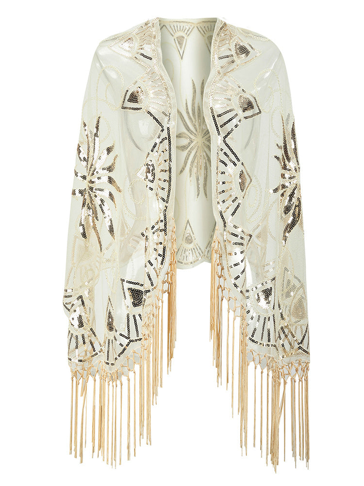 Flapper Gatsby Party Mesh Short Cover Up Accessoire de robe