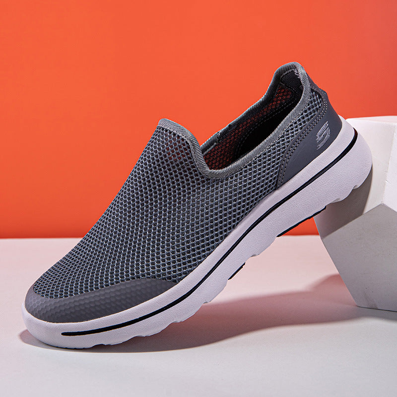 Chaussures de marche confortables pour hommes, chaussures décontractées respirantes à enfiler en maille
