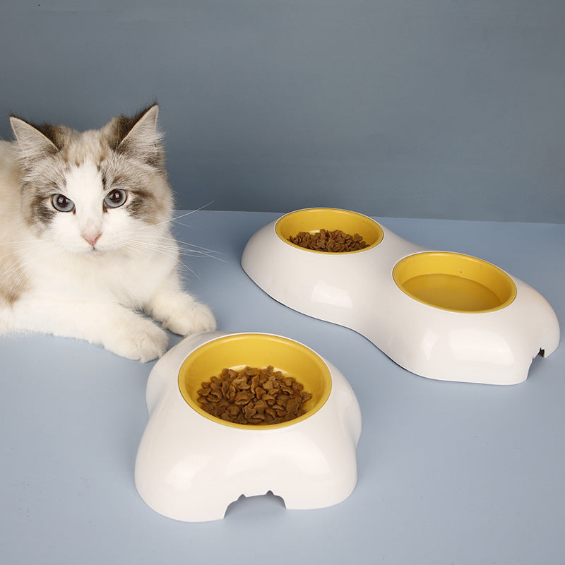 Cuenco para mascotas en forma de huevo, agua potable, cuenco individual, cuenco doble, cuencos para perros, lindo cuenco de alimentación para mascotas, comida y agua en forma de yema de huevo, alimentador de cuenco elevado