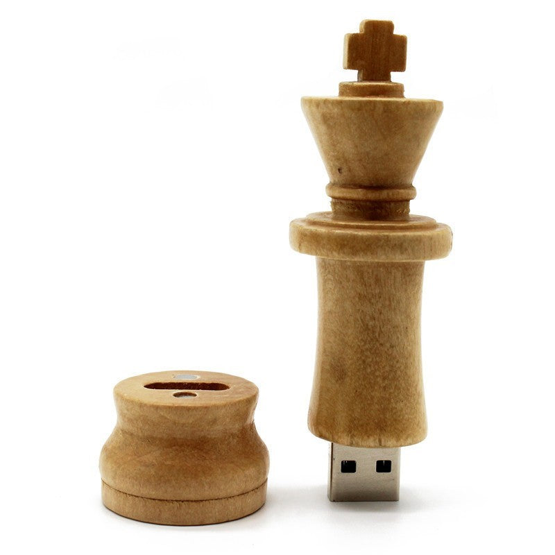 Stylo d'échecs en bois, clé USB King, mémoire en bois