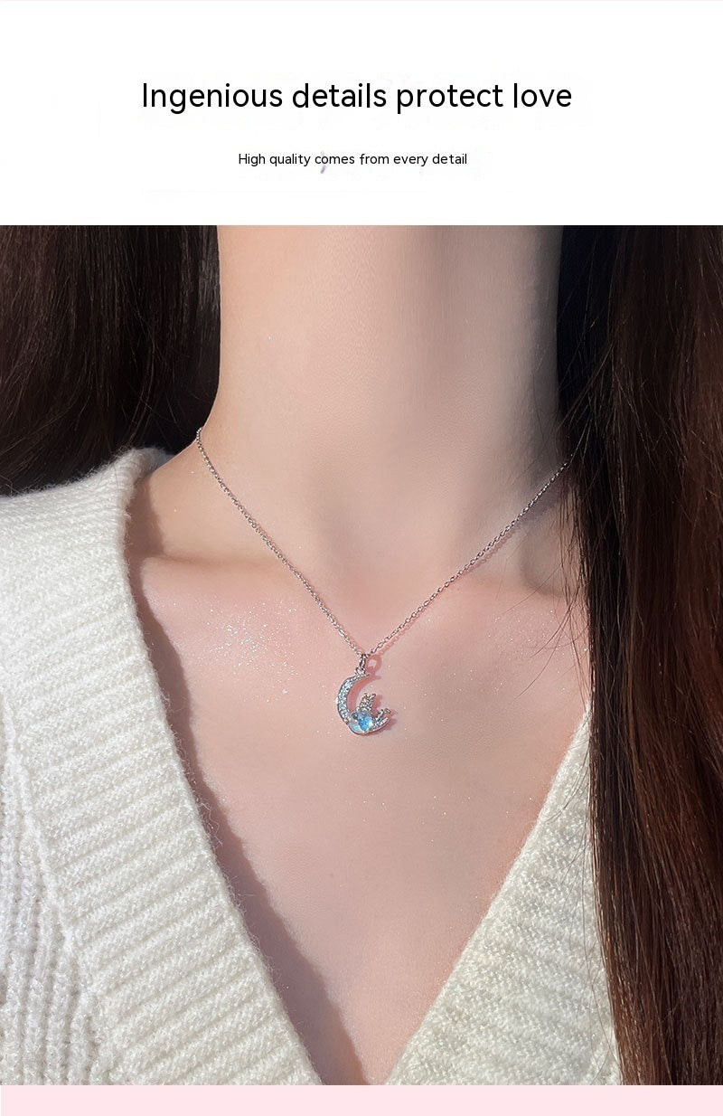 Collar original de dragón lunar para mujer, diseño de nicho