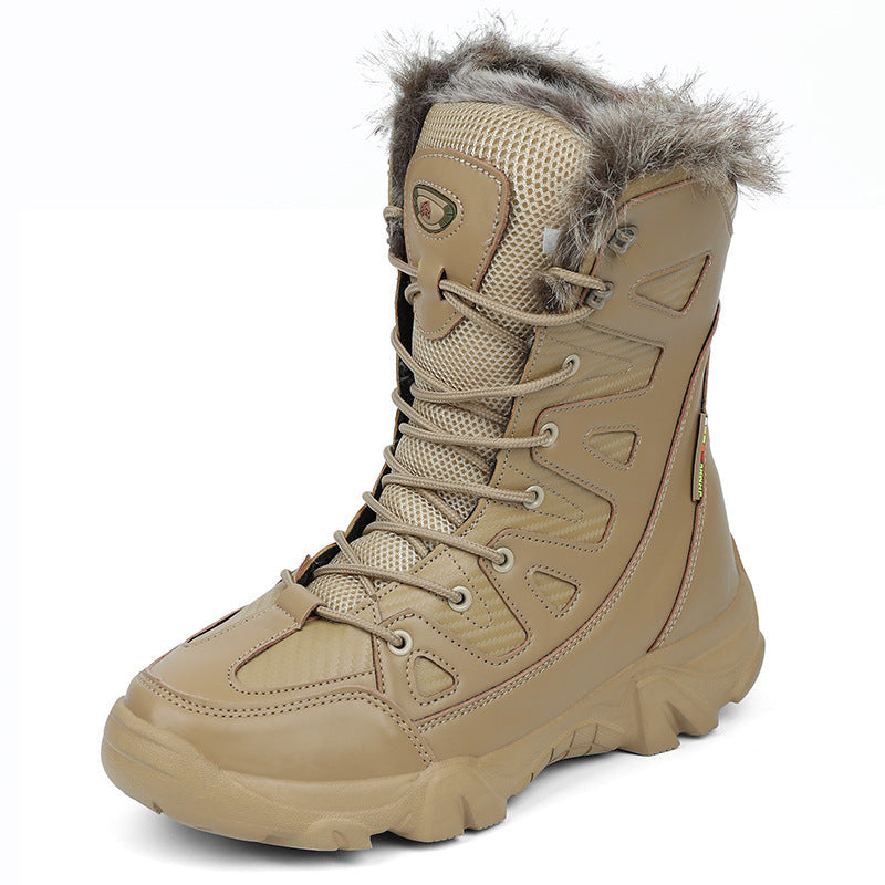 Bottes de neige bottes en coton hiver haut doublé polaire chaud bas lacet à lacets