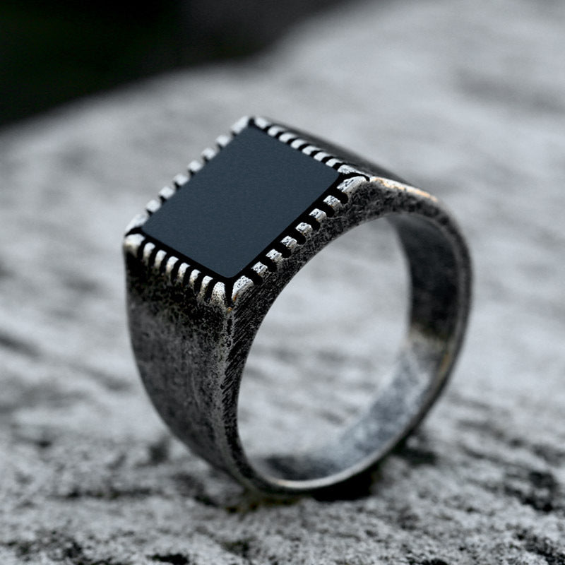Stainless Steel Vintage Ethnic Style Titanium Steel Ring