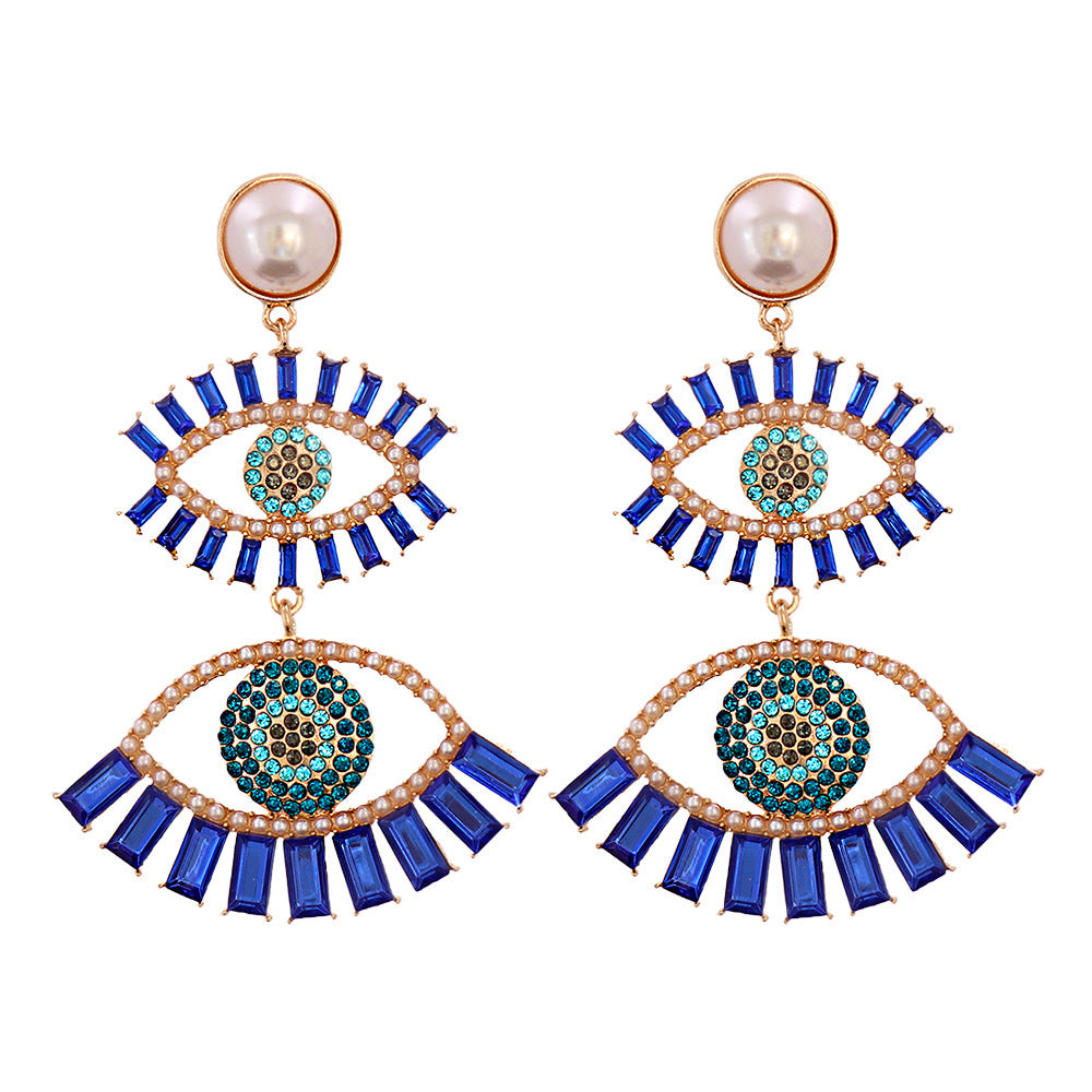 Boucles d'oreilles œil d'ange coloré pour femmes