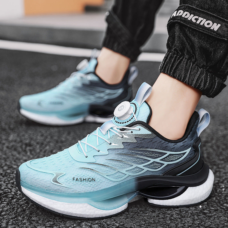 Chaussures de course à coussin d'air tissé volant avec boucle tournante