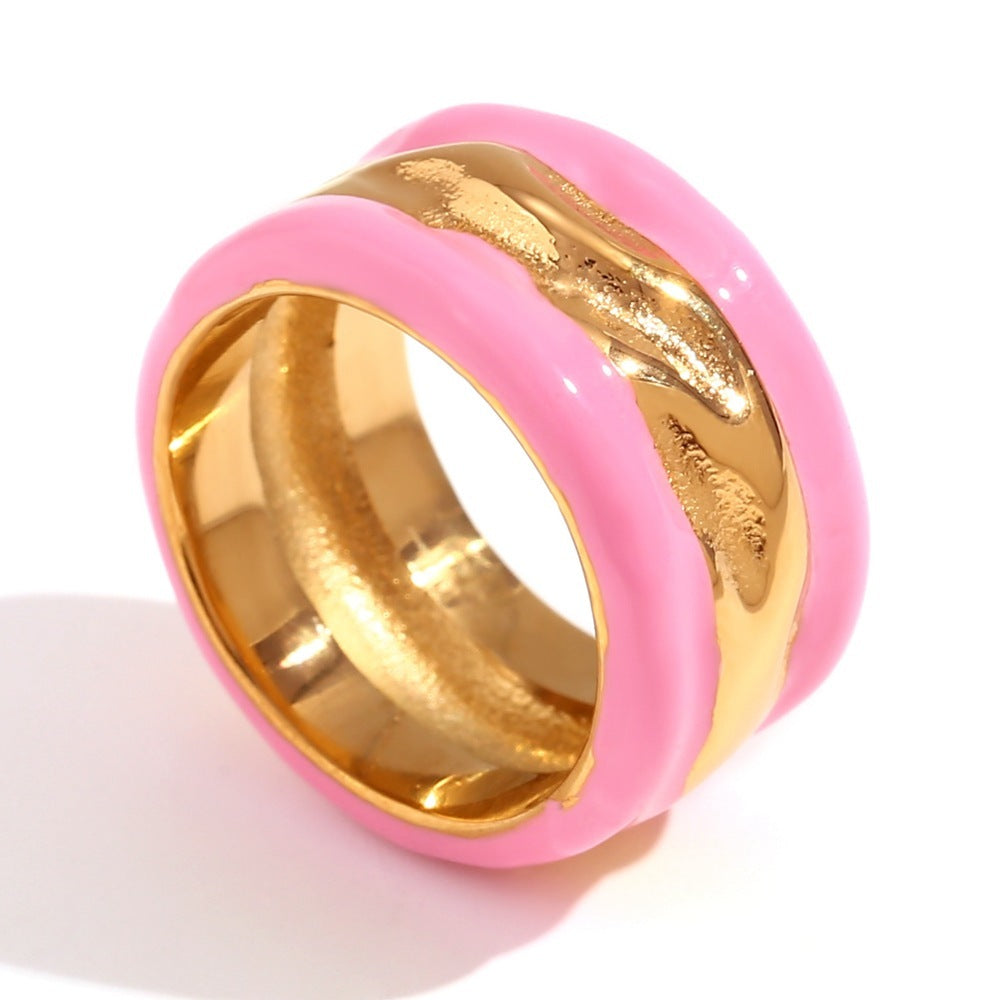 Water Ripple Summer Contrast Color Drop Oil Ring