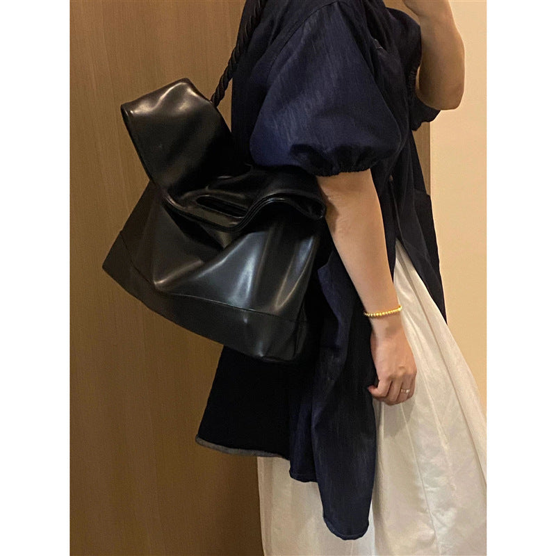 Grand sac fourre-tout de style minimaliste d'automne et d'hiver, niche brillante de personnalité