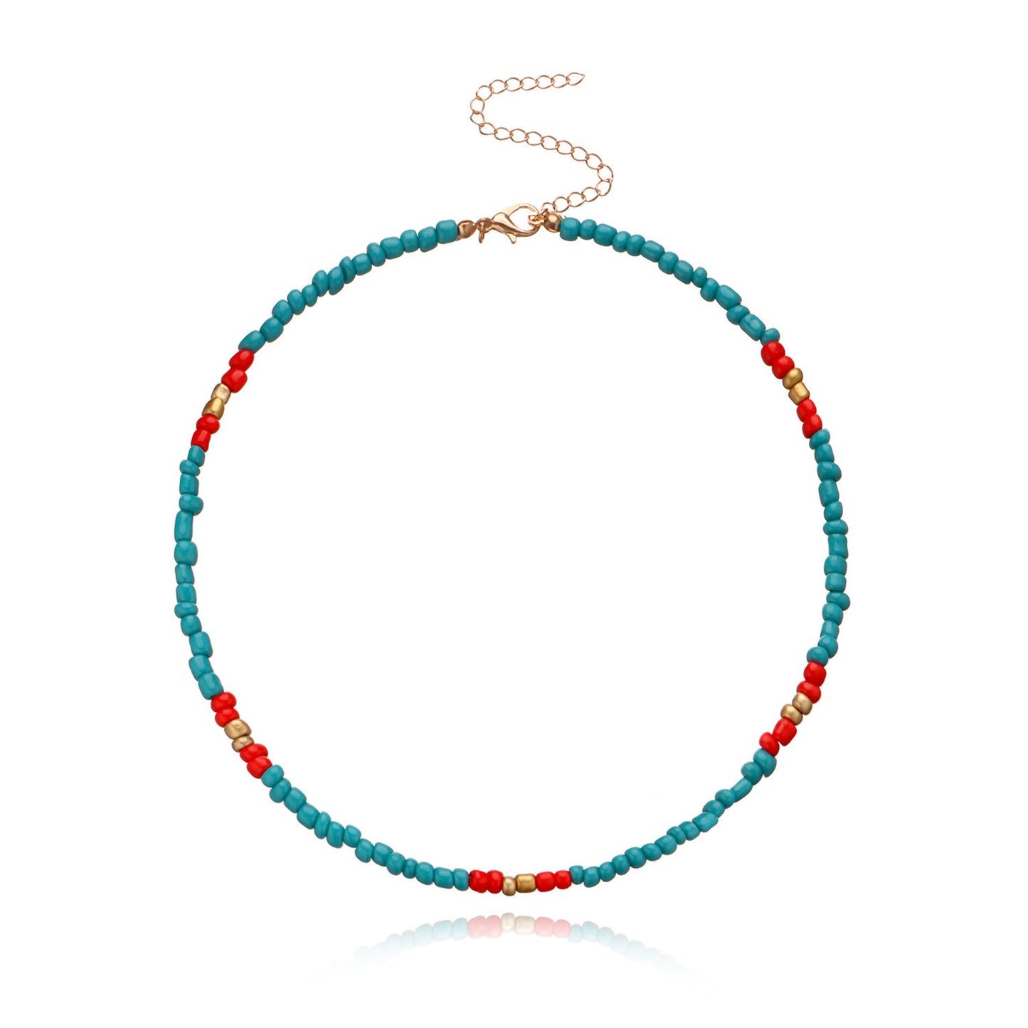 Collier pour femme en perles de verre blanc naturel, doux et simple