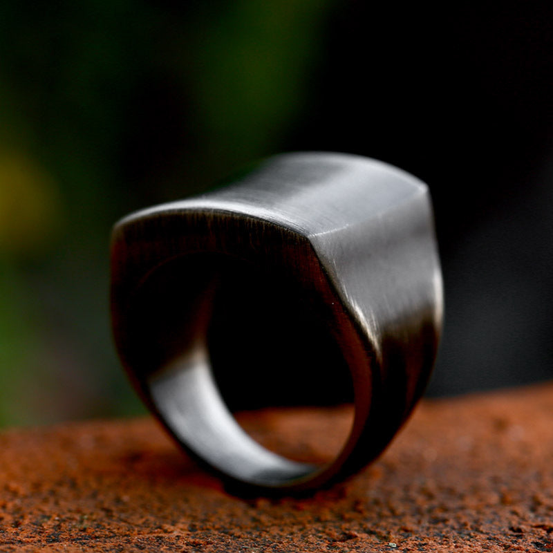Men's Fashion Simple Stainless Steel Retro Distressed Ring