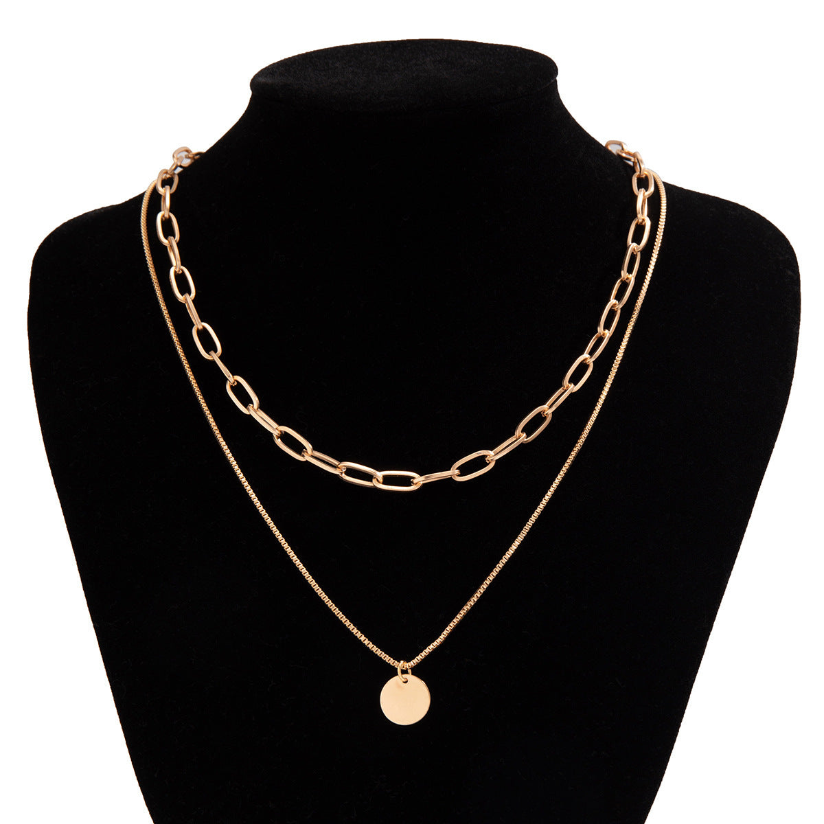 European Hip Hop Personality Wafer Pendant Necklace