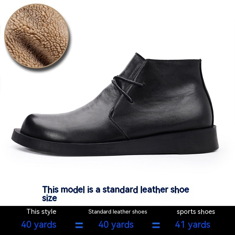 Martin Shoes Botas de hombre de caña media con parte inferior gruesa de cuero con cordones y parte inferior suave