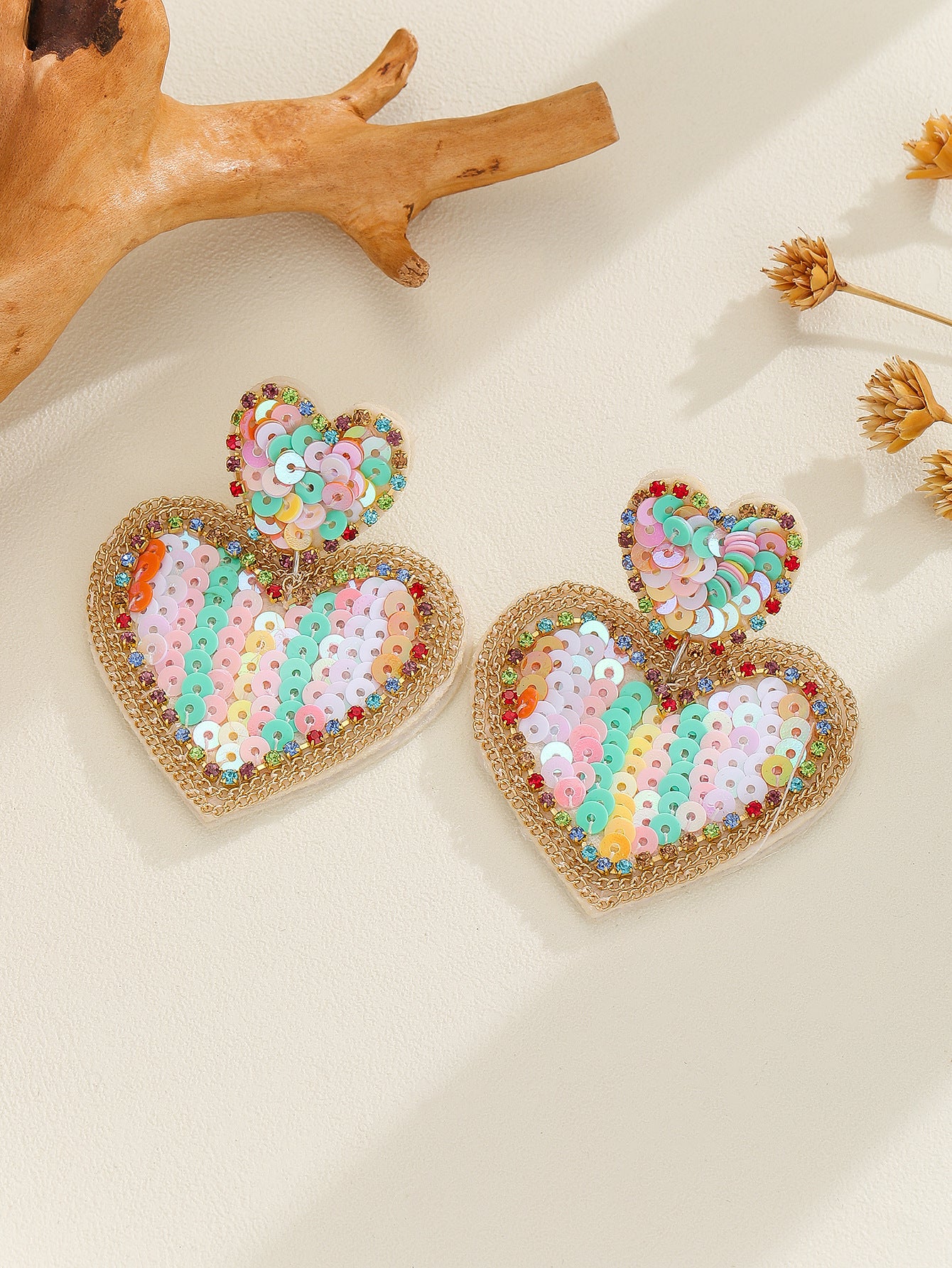 Boucles d'oreilles en forme de cœur, personnalité mignonne et aimante, pour femmes
