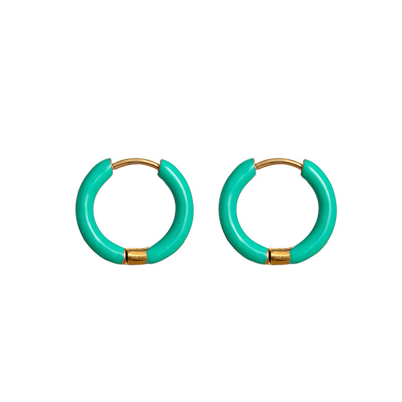 Collier d'huile coloré Clip d'oreille en acier inoxydable