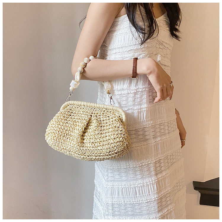 Sac à main polyvalent féminin en herbe tissée