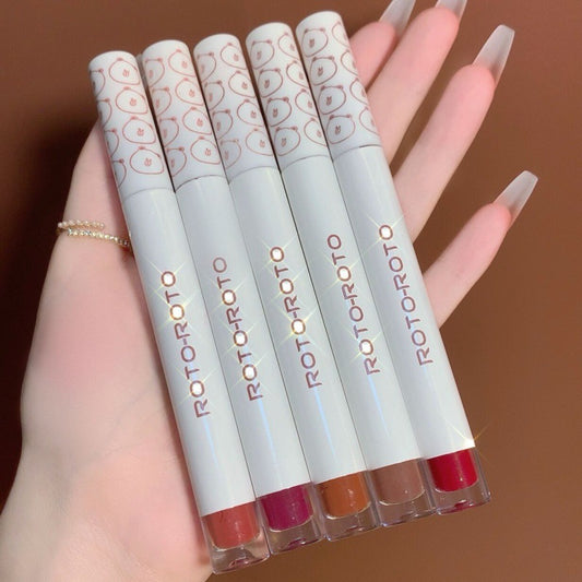 Laca de labios ROTO Matte Air Bear Lip Mud Lip Gloss Lápiz labial Maquillaje Mujer Sin manchas en la taza