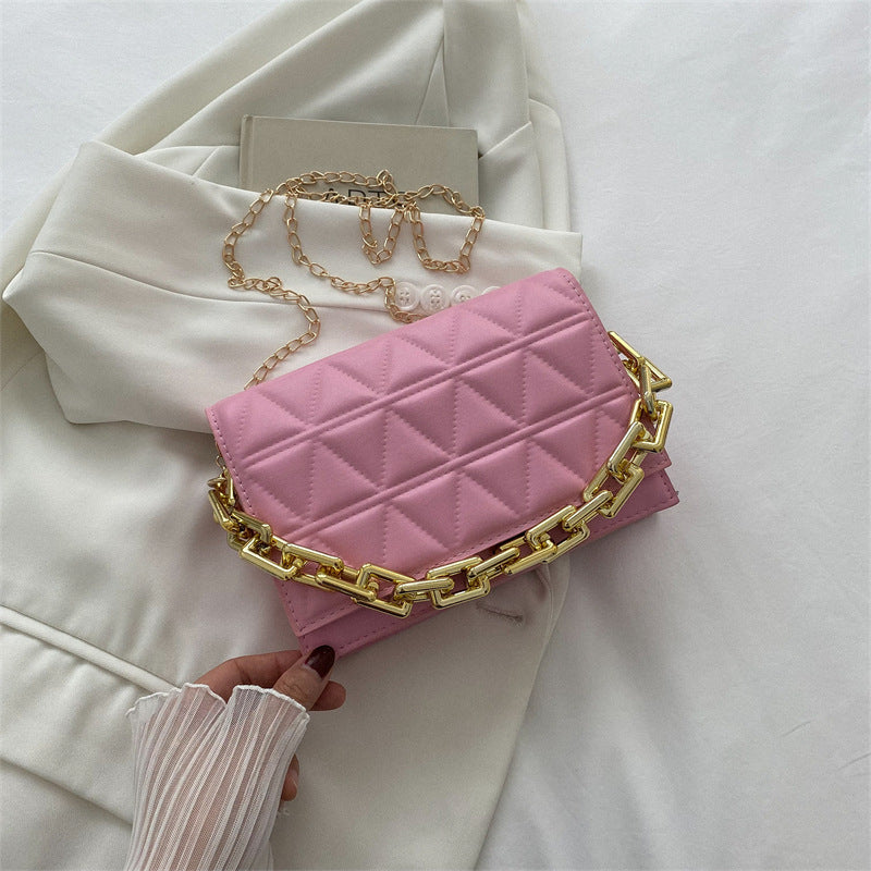 Sac à bandoulière à chaîne simple de couleur unie