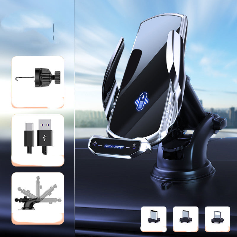 Cargador inalámbrico para coche, soporte para teléfono móvil, sensor automático