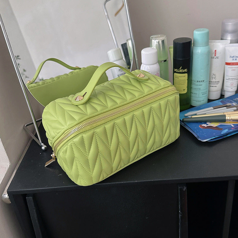 Almacenamiento de cosméticos de viaje, bolsa de almohada de superficie suave elástica portátil de alta calidad