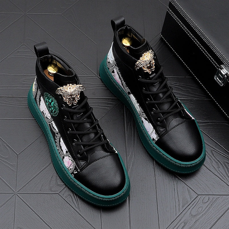 Zapatos de tablero con estampado versátil y personalidad de moda para hombre